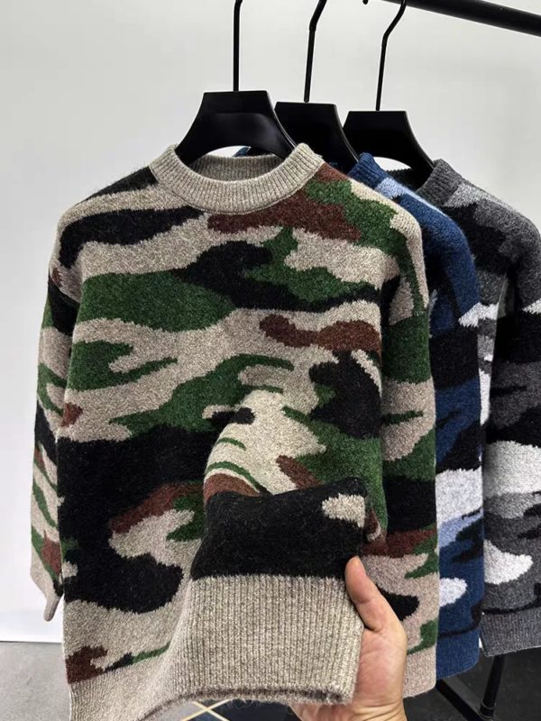 Pull en tricot à col rond pour hommes, haut chaud, pull décontracté, design camSolomon, style chinois, nouvelle mode, haute qualité, automne, hiver – Image 5