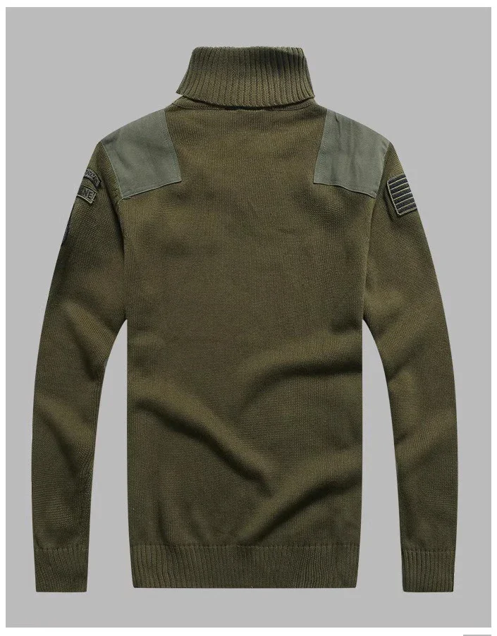 Pull à Col Roulé Rétro pour Homme, Motif de Lettres, Patchwork, en Coton, pour Randonnée en Plein Air, Style Militaire