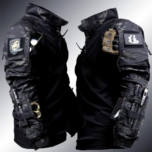 DulHiking-Vêtements Airsoft trempés de grenouille pour hommes, ensemble de 2 pièces, chemises d'assaut de chasse, uniforme de tir des forces spéciales, pantalon – Image 2