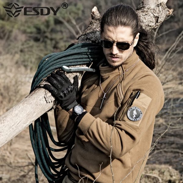 Pull XS-4XL de grande taille pour hommes, sweat à capuche sourire chaud d'hiver, veste de chasse militaire de l'armée DulZip pour hommes, sécurité chaude thermique – Image 3