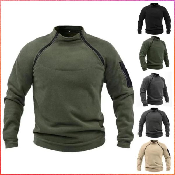 Pull XS-4XL de grande taille pour hommes, sweat à capuche sourire chaud d'hiver, veste de chasse militaire de l'armée DulZip pour hommes, sécurité chaude thermique