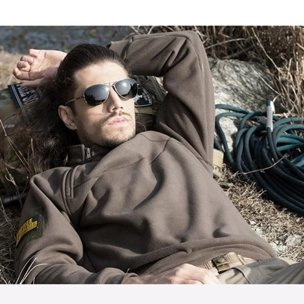 Pull XS-4XL de grande taille pour hommes, sweat à capuche sourire chaud d'hiver, veste de chasse militaire de l'armée DulZip pour hommes, sécurité chaude thermique – Image 2