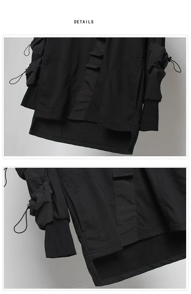 AOGZ – sweat-shirt à capuche pour homme, style Punk, Streetwear, décontracté, ample, avec cordon de serrage