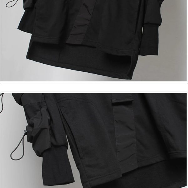 AOGZ – sweat-shirt à capuche pour homme, style Punk, Streetwear, décontracté, ample, avec cordon de serrage – Image 6