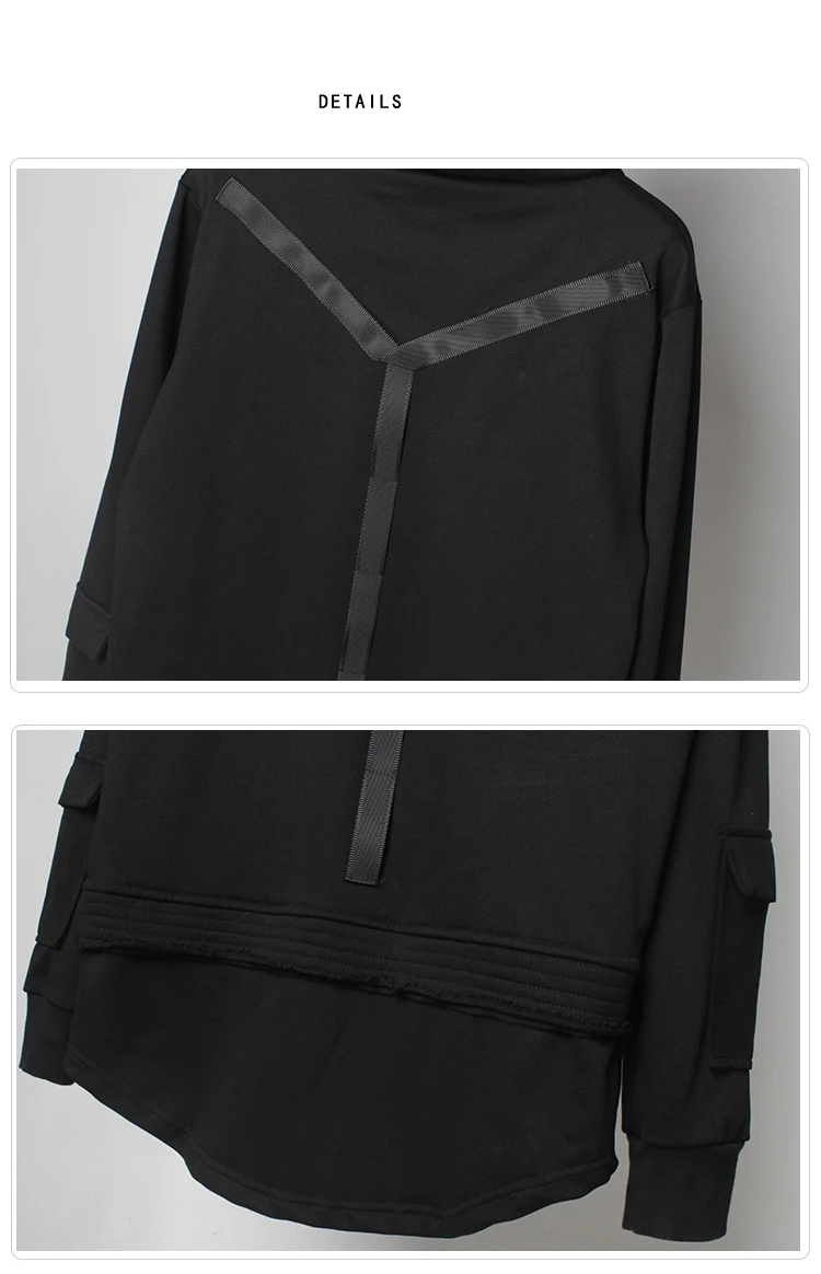 AOGZ – sweat-shirt à capuche pour homme, style Punk, Streetwear, décontracté, ample, avec cordon de serrage