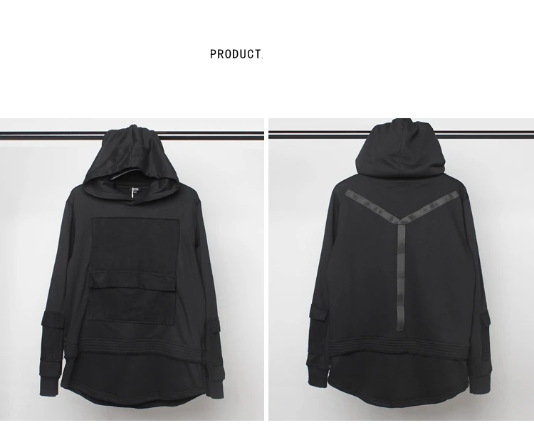 AOGZ – sweat-shirt à capuche pour homme, style Punk, Streetwear, décontracté, ample, avec cordon de serrage