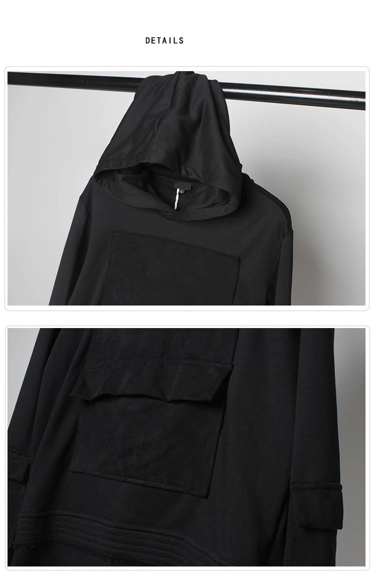 AOGZ – sweat-shirt à capuche pour homme, style Punk, Streetwear, décontracté, ample, avec cordon de serrage