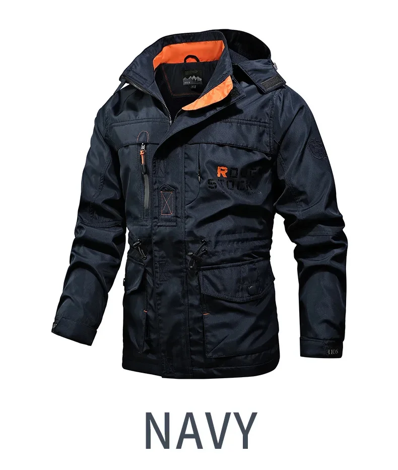 Veste de sport militaire imperméable pour homme, manteau de pilote, coupe-vent, sweat à capuche, vêtements de l'armée de chasse