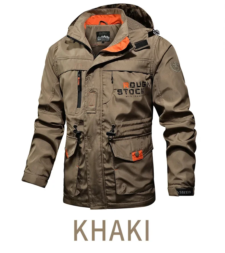 Veste de sport militaire imperméable pour homme, manteau de pilote, coupe-vent, sweat à capuche, vêtements de l'armée de chasse