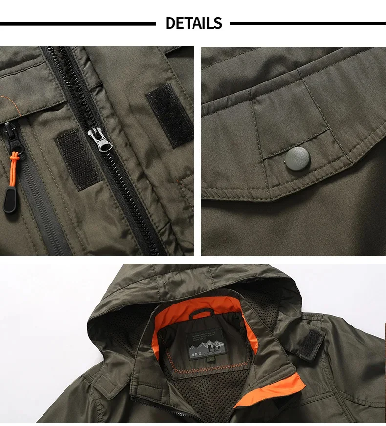 Veste de sport militaire imperméable pour homme, manteau de pilote, coupe-vent, sweat à capuche, vêtements de l'armée de chasse
