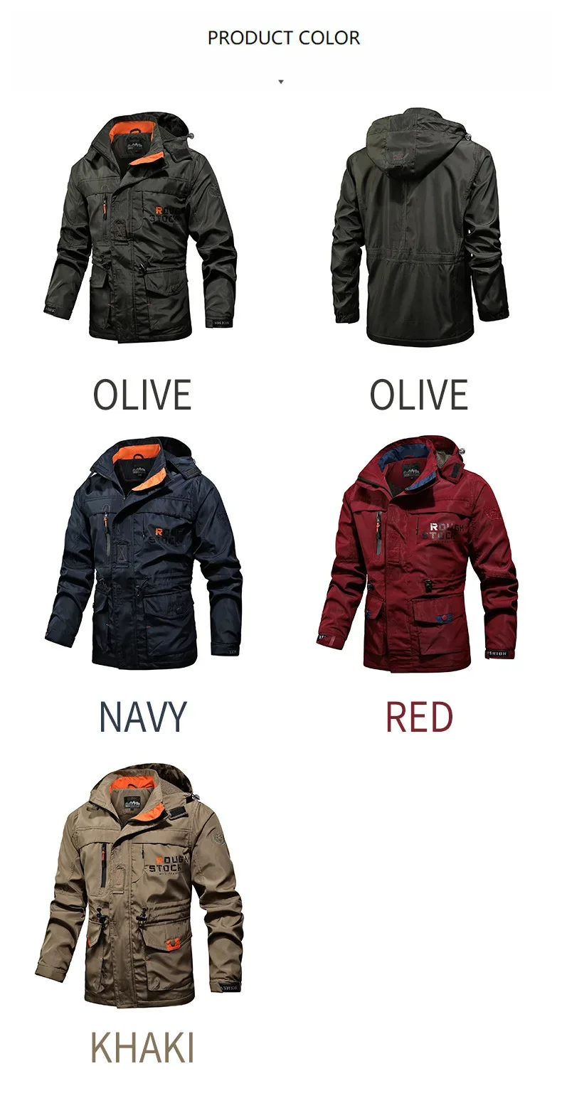 Veste de sport militaire imperméable pour homme, manteau de pilote, coupe-vent, sweat à capuche, vêtements de l'armée de chasse