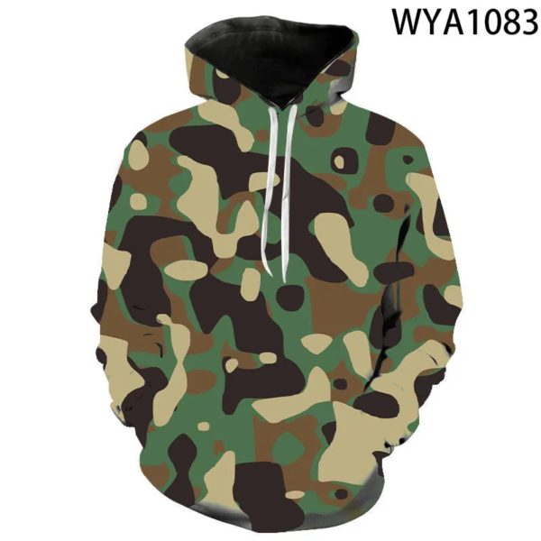 Sweat à capuche imprimé camsalomon militaire pour hommes et femmes, sweats à capuche 3D pour enfants, sweat-shirt décontracté pour garçon et fille, streetwear cool pour enfants, pull à capuche, nouveau, 2022 – Image 4