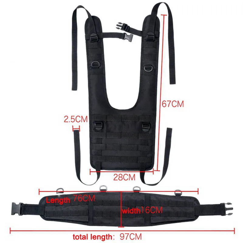 DulglaMolle-Ceinture de taille Airsoft pour la chasse en plein air, plate-forme de poitrine, poignées, ceinture de service amovible, équipement de paintball de l'armée