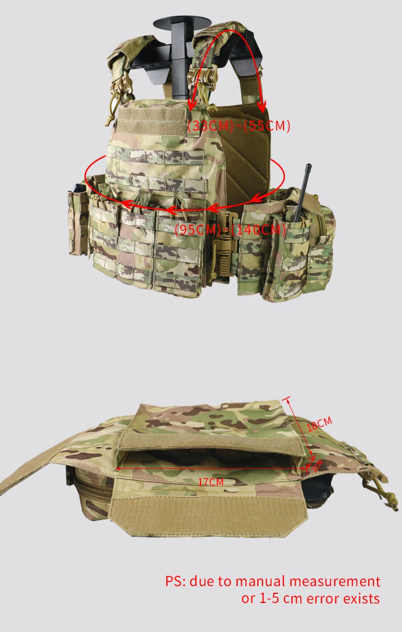 DulglaEquipement de protection réglable pour la chasse en plein air, plaque de protection, gilet de chasse réglable, équipement de saut Airsoft