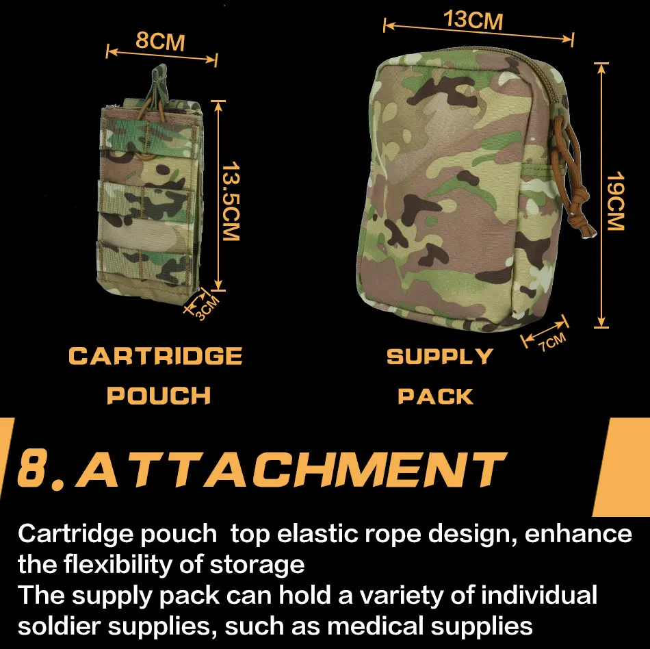 DulglaEquipement de protection réglable pour la chasse en plein air, plaque de protection, gilet de chasse réglable, équipement de saut Airsoft