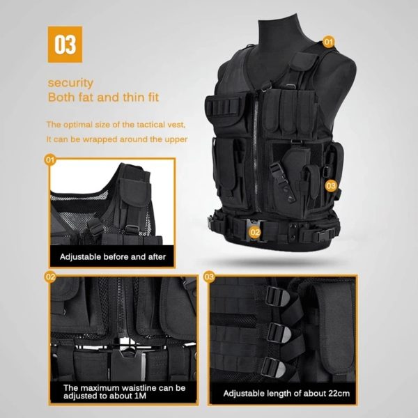 Gilets d'armure de skip militaires respirants, SWAT DulglaMilitary, chasse de sécurité, armée, jeu CS en plein air, veste d'entraînement Airsoft trempée – Image 4