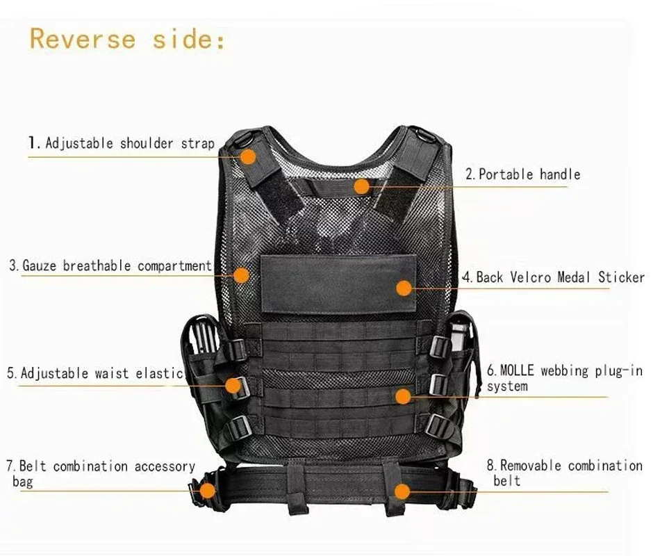 Dulglakip-Gilet pare-balles réglable Molle, gilets de garde de sécurité, chasse, armée, extérieur, CS, jeu de guerre, veste d'entraînement Airsoft