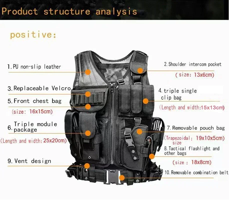 Dulglakip-Gilet pare-balles réglable Molle, gilets de garde de sécurité, chasse, armée, extérieur, CS, jeu de guerre, veste d'entraînement Airsoft