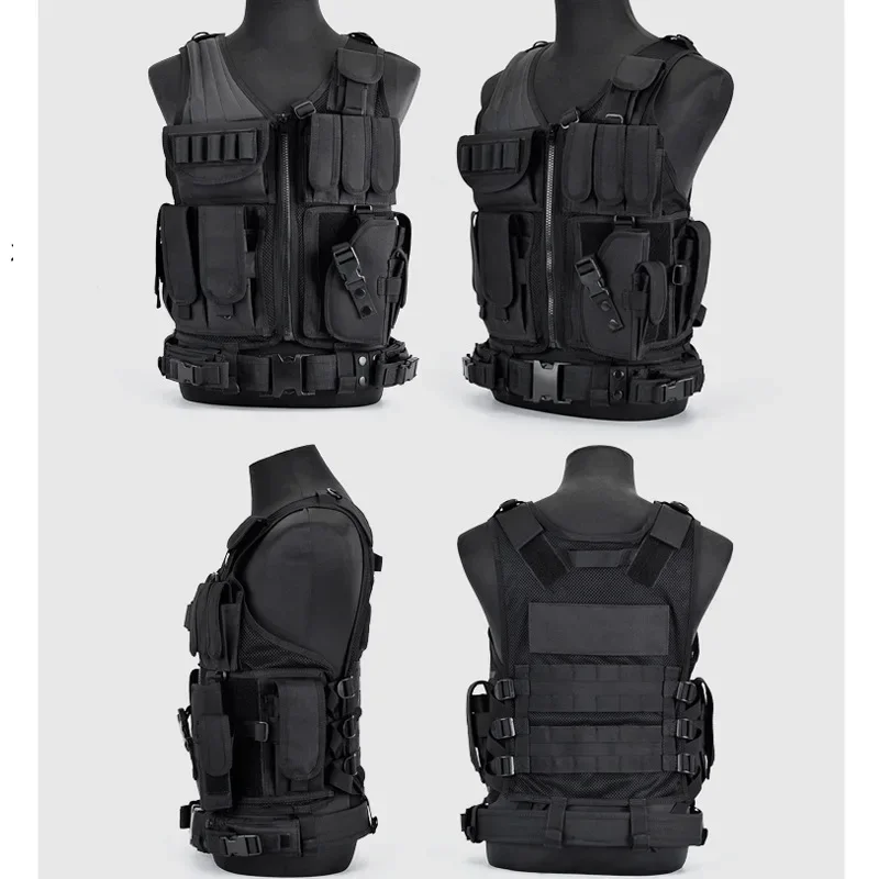 Dulglakip-Gilet pare-balles réglable Molle, gilets de garde de sécurité, chasse, armée, extérieur, CS, jeu de guerre, veste d'entraînement Airsoft