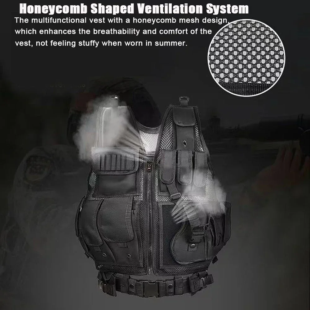 Dulglakip-Gilet pare-balles réglable Molle, gilets de garde de sécurité, chasse, armée, extérieur, CS, jeu de guerre, veste d'entraînement Airsoft