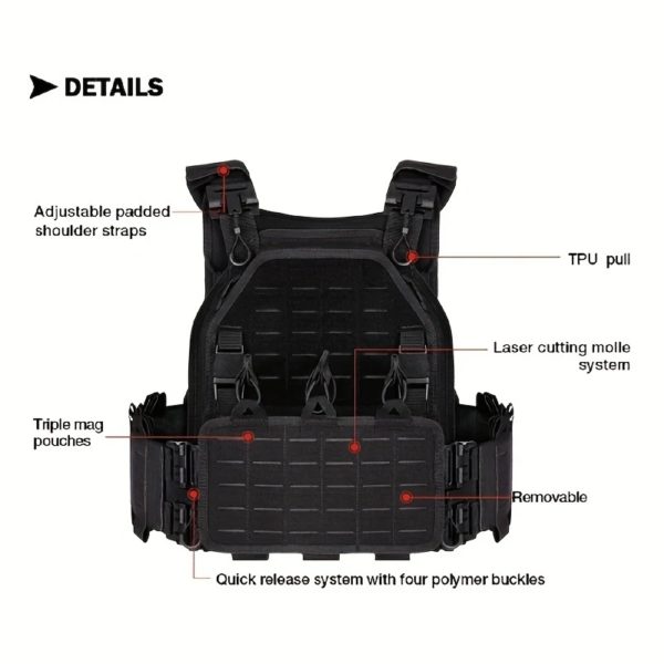 Yakeda-Gilet Dulvest 1000D en Nylon Durable, Multi-Cam, Porte-plaque, Gilet de html, Gilet de Protection – Image 4