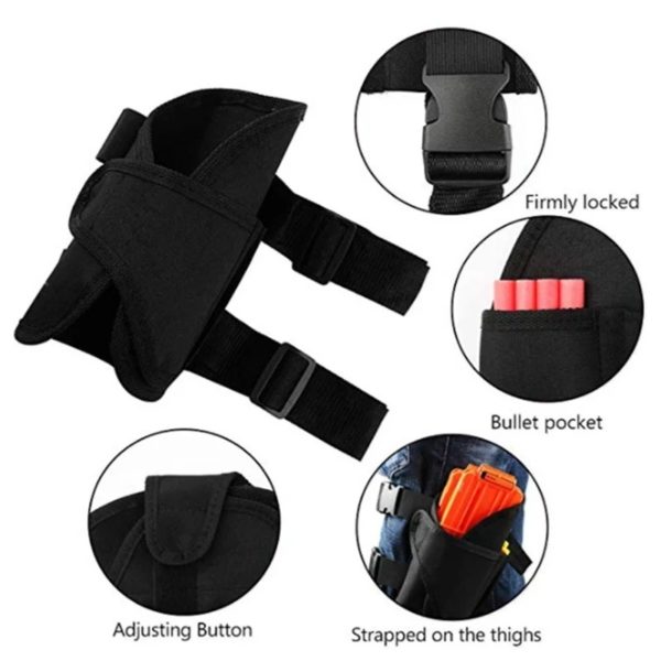 DulglaKit réglable pour Nerf N-Strike Elite, Mega, Rival, Series Kids Toys, DulglaLeg Holster Refill Soft Bullets – Image 2