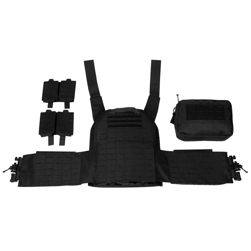 Dulgla6094-Gilet de transport détachable rapide, léger, découpé au laser, chasse en plein air, équipement noir, haute qualité
