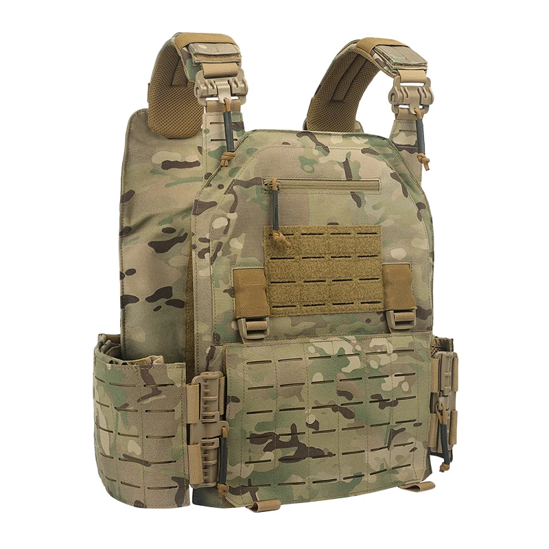 Gilet de combat noir léger détachable rapide, gilet tactique découpé au laser, équipement à transporter, plaque de protection, nouveau, 6094