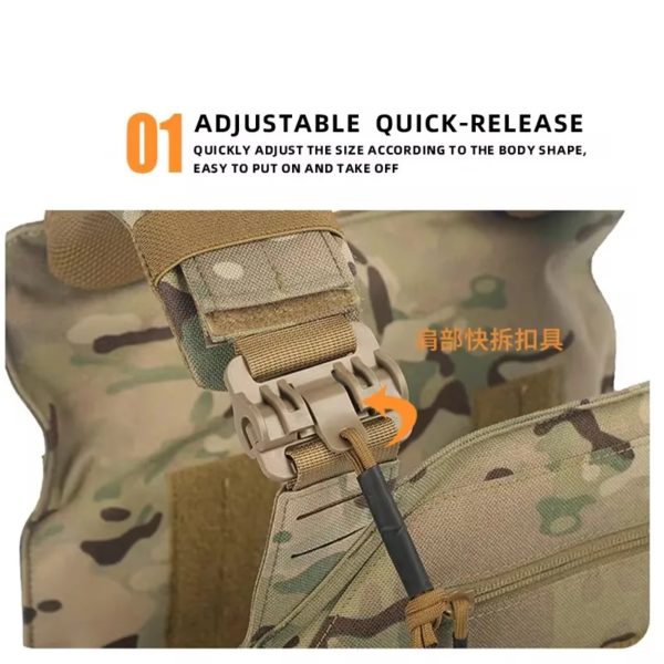 Gilet de combat noir léger détachable rapide, gilet tactique découpé au laser, équipement à transporter, plaque de protection, nouveau, 6094 – Image 5