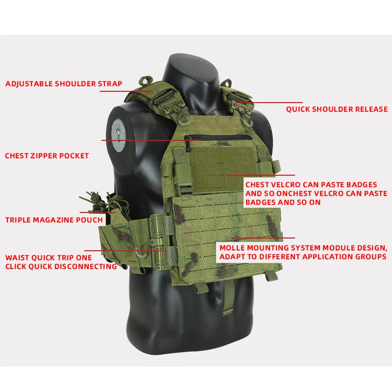 Skip Gla6094-Gilets légers découpés au laser à dégagement rapide, DulglaBlack Gear Carry, Dulvest de chasse, Nouveau