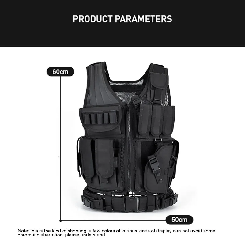 Vêtements de sécurité de chasse en plein air réglables, veste DulglaSwat, poitrine, multi-poches, CS, glaçure de chasse, accessoires de camping