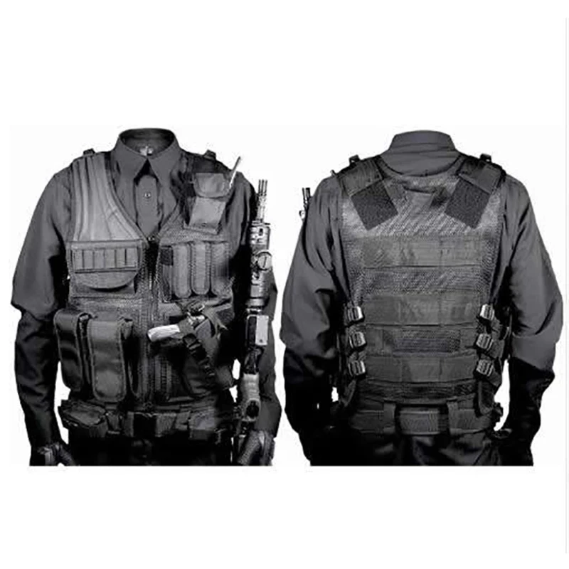 Vêtements de sécurité de chasse en plein air réglables, veste DulglaSwat, poitrine, multi-poches, CS, glaçure de chasse, accessoires de camping