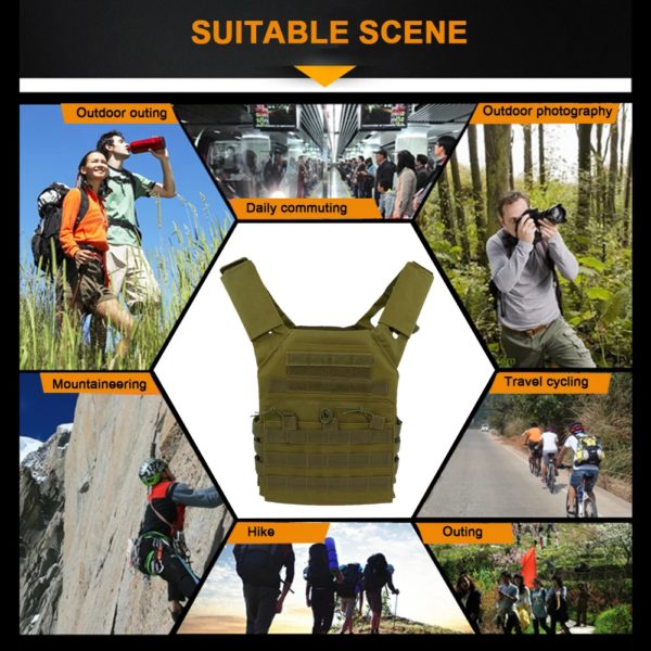 DulglaWaterproof Skip Body Armor, observateur, Réglable, JPC, Molle Plate, Electrolux Hunting, Outdoor CS Game, Jungle Gear – Image 6