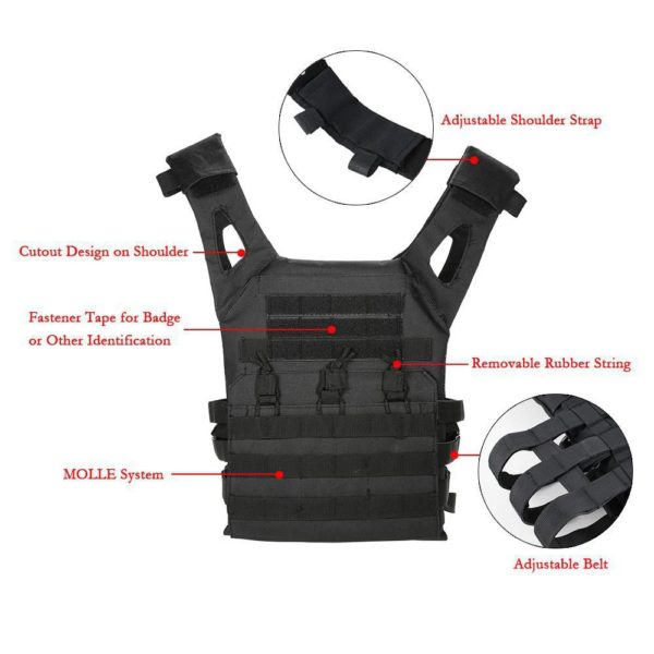 DulglaWaterproof Skip Body Armor, observateur, Réglable, JPC, Molle Plate, Electrolux Hunting, Outdoor CS Game, Jungle Gear – Image 3
