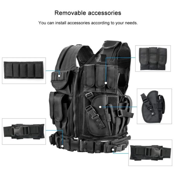 Vêtements de sécurité de chasse Swat DulglaSwat, veste Swat, plate-forme de poitrine, multi-poches, SWAT, armée CS, glaçure de chasse, accessoires de camping – Image 2