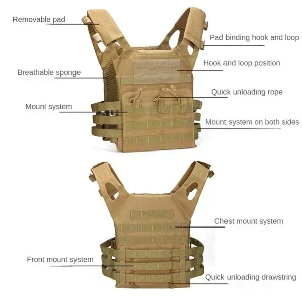 Armure de corps en nylon Dulglac, équipement de jungle, chasse, Electrolux, airsoft, accessoires, saut, MOLLE, camouflage, armée militaire, glaCS, jeu – Image 4