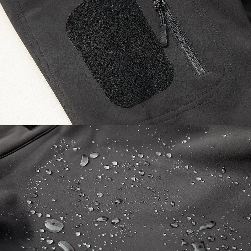 Chemise de pêche coupe-vent et imperméable, veste militaire d'hiver à coque souple pour hommes, pantalon à capuche, randonnée, chasse, assaut