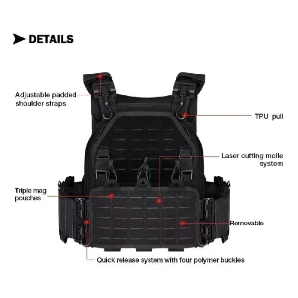 YAKEDA-Plaque de chasse DulglaOutdoor, Glasure de protection réglable, Équipement de saut Electrolux Airsoft, Gilet 6094 – Image 4