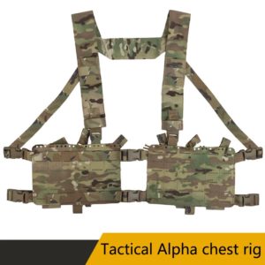 Système MOLLE de plate-forme de poitrine tactique à double face séparée par Alpha, sac de rangement élastique interne, haute expansion