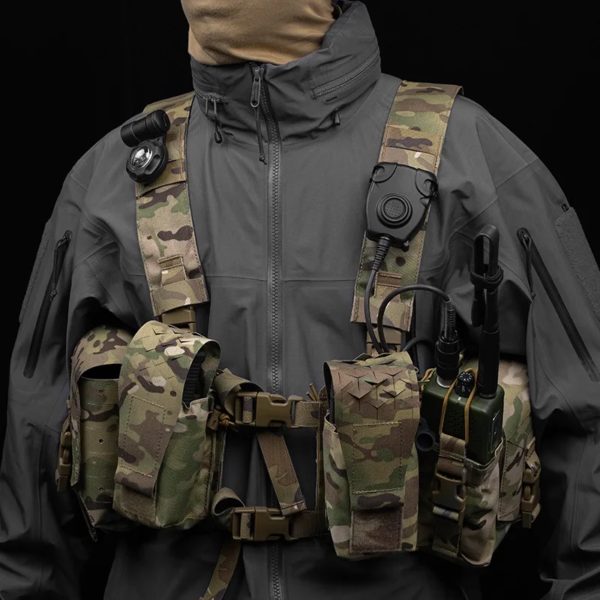 Système MOLLE de plate-forme de poitrine tactique à double face séparée par Alpha, sac de rangement élastique interne, haute expansion – Image 2