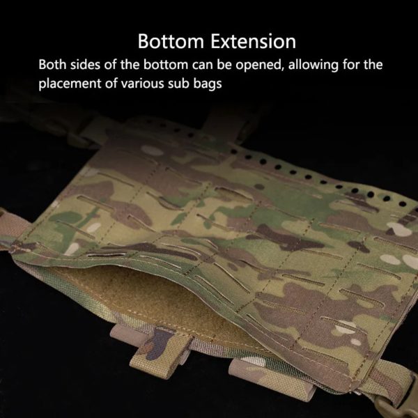 Système MOLLE de plate-forme de poitrine tactique à double face séparée par Alpha, sac de rangement élastique interne, haute expansion – Image 4