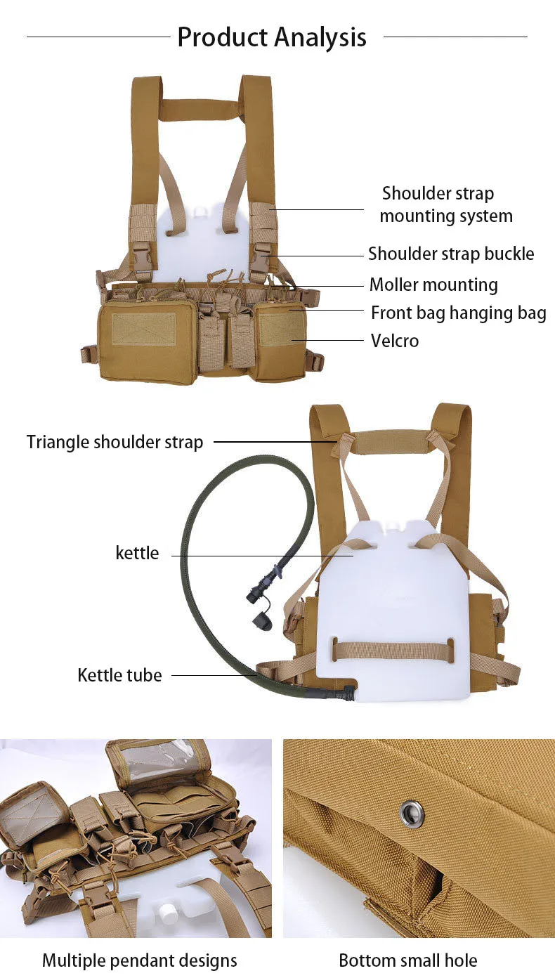 DulChest-Sac d'entraînement sur le terrain en glaçure, sangle CamSolomon multifonctionnelle, multi-poches, camping en plein air, pack d'allumettes CS