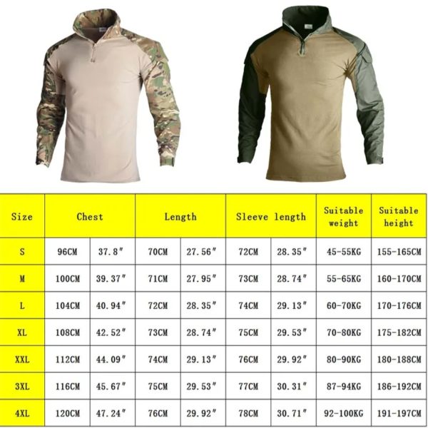 Économie à manches longues CP Camo pour hommes, chemise d'escalade, vêtements de chasse en coton, chemise de randonnée en plein air – Image 2