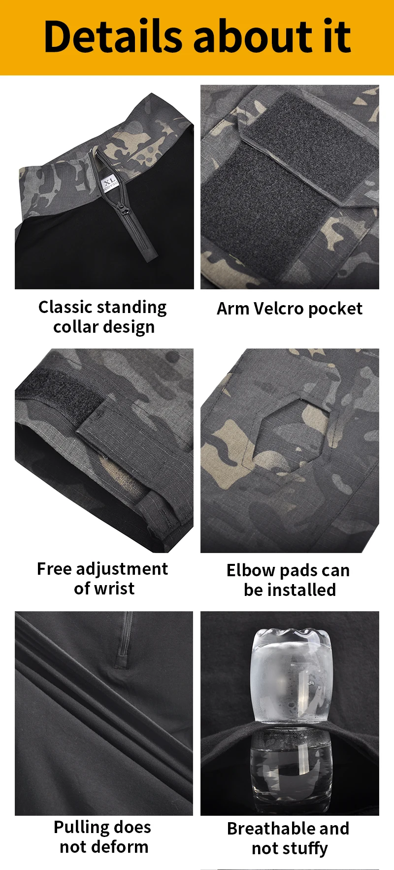 Économie à manches longues CP Camo pour hommes, chemise d'escalade, vêtements de chasse en coton, chemise de randonnée en plein air