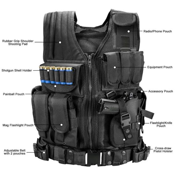 Vêtements de sécurité de chasse multifonctions, veste Swat DulglaSwat, plate-forme de poitrine, CS multi-poches, accessoires de camping – Image 2