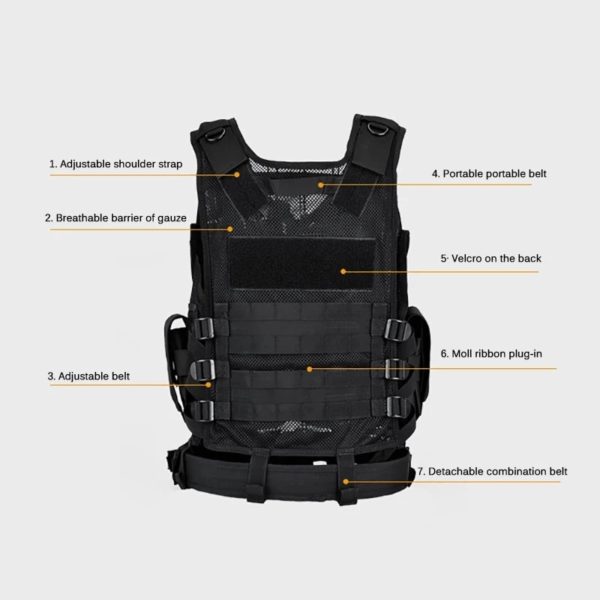 Vêtements de sécurité de chasse multifonctions, veste Swat DulglaSwat, plate-forme de poitrine, CS multi-poches, accessoires de camping – Image 4