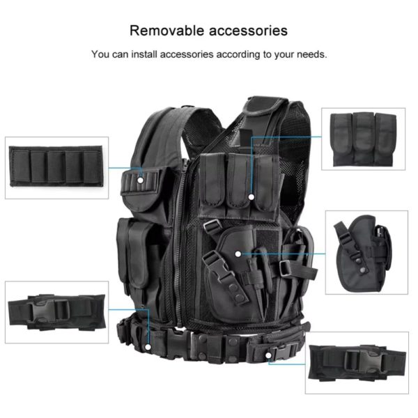SWAT-Gilets d'armure Dulglakip, Veste d'entraînement réglable, Sécurité, html, Extérieur, CS, Cosplay, Jeu, Airsoft – Image 3
