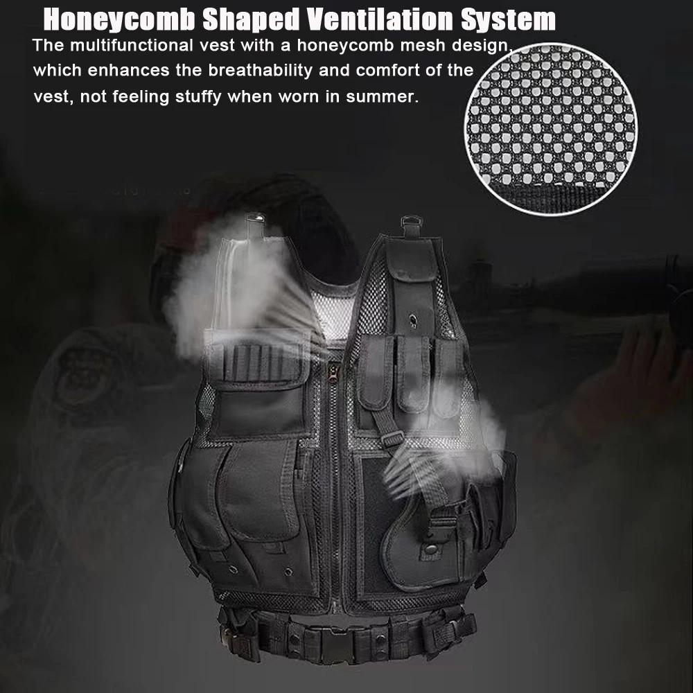 Gilet pare-balles réglable Molle DulglaMilitary Skip, veste d'entraînement Airsoft, gilets de sécurité, chasse, armée, jeu CS en plein air