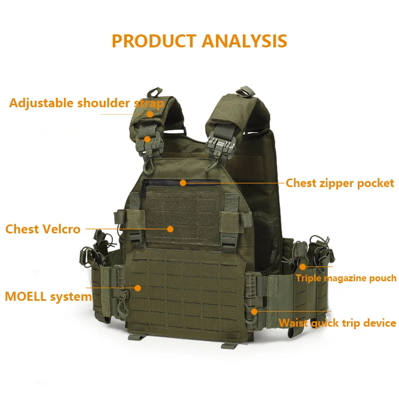 Gilet Tactique Multifonctionnel Résistant à l'Usure, Vêtements d'Entraînement en Plein Air, Équipement de Protection
