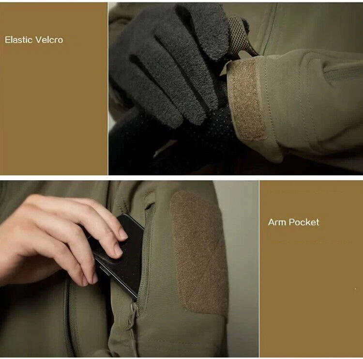Combinaison de Charge imperméable et respirante en peau de requin, en peluche épaisse, tactique d'alpinisme, entraînement, automne et hiver Combinaison de Charge imperméable et respirante en peau de requin, en peluche épaisse, tactique d'alpinisme, entraînement, automne et hiver